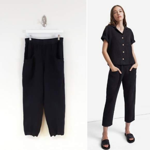 MATE the Label Pants - MATE | Linen High Waisted Pant - Jet Black